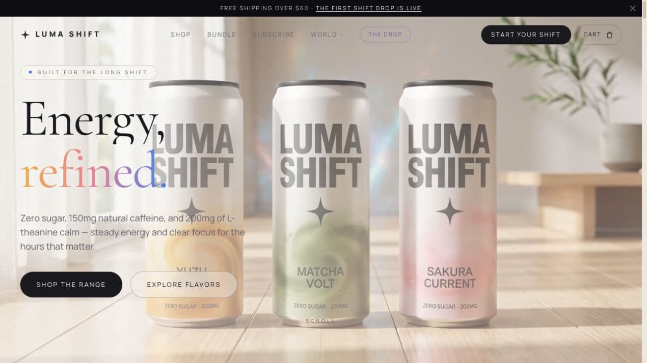 Luma Shift homepage