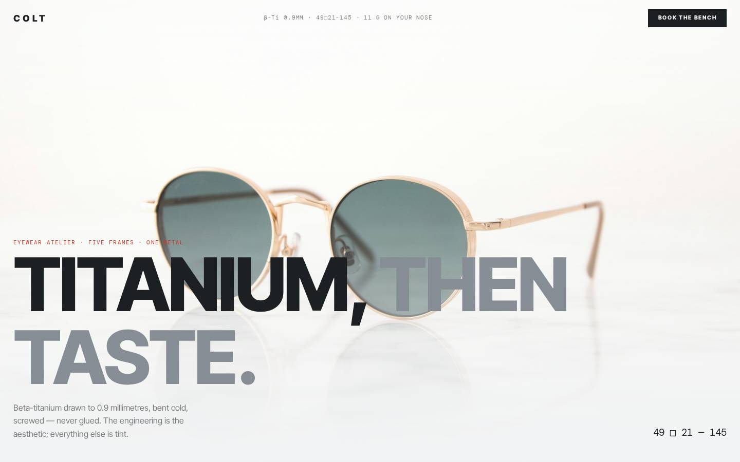 Colt Eyewear — Frames