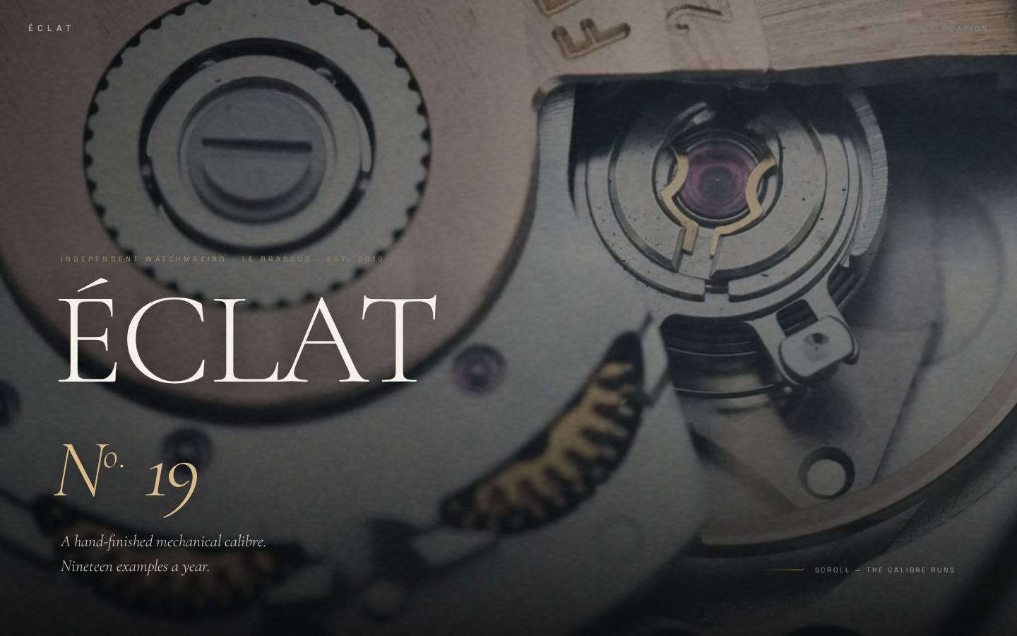Éclat No. 19 — watchmaking