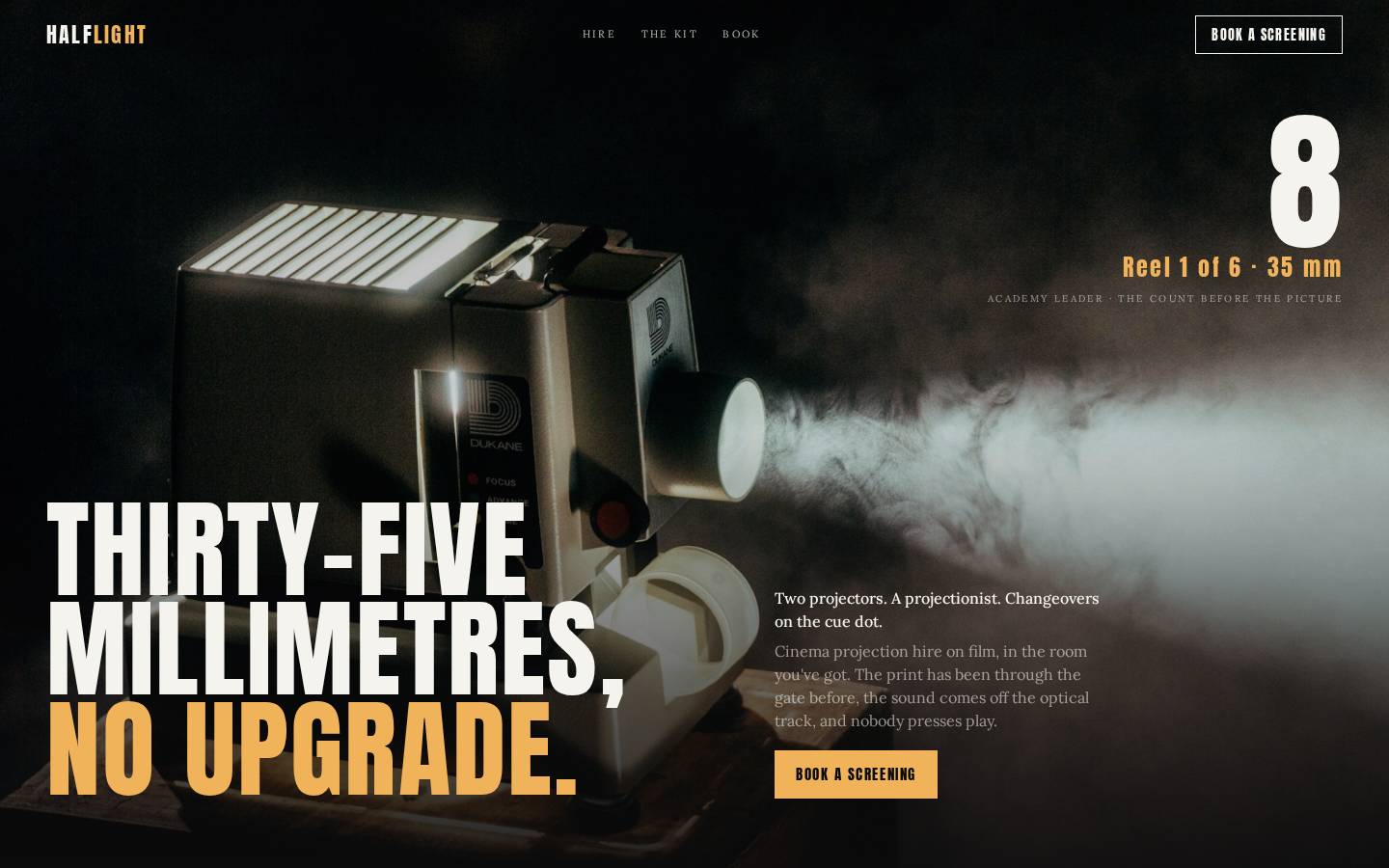 Halflight — 35 mm projection hire