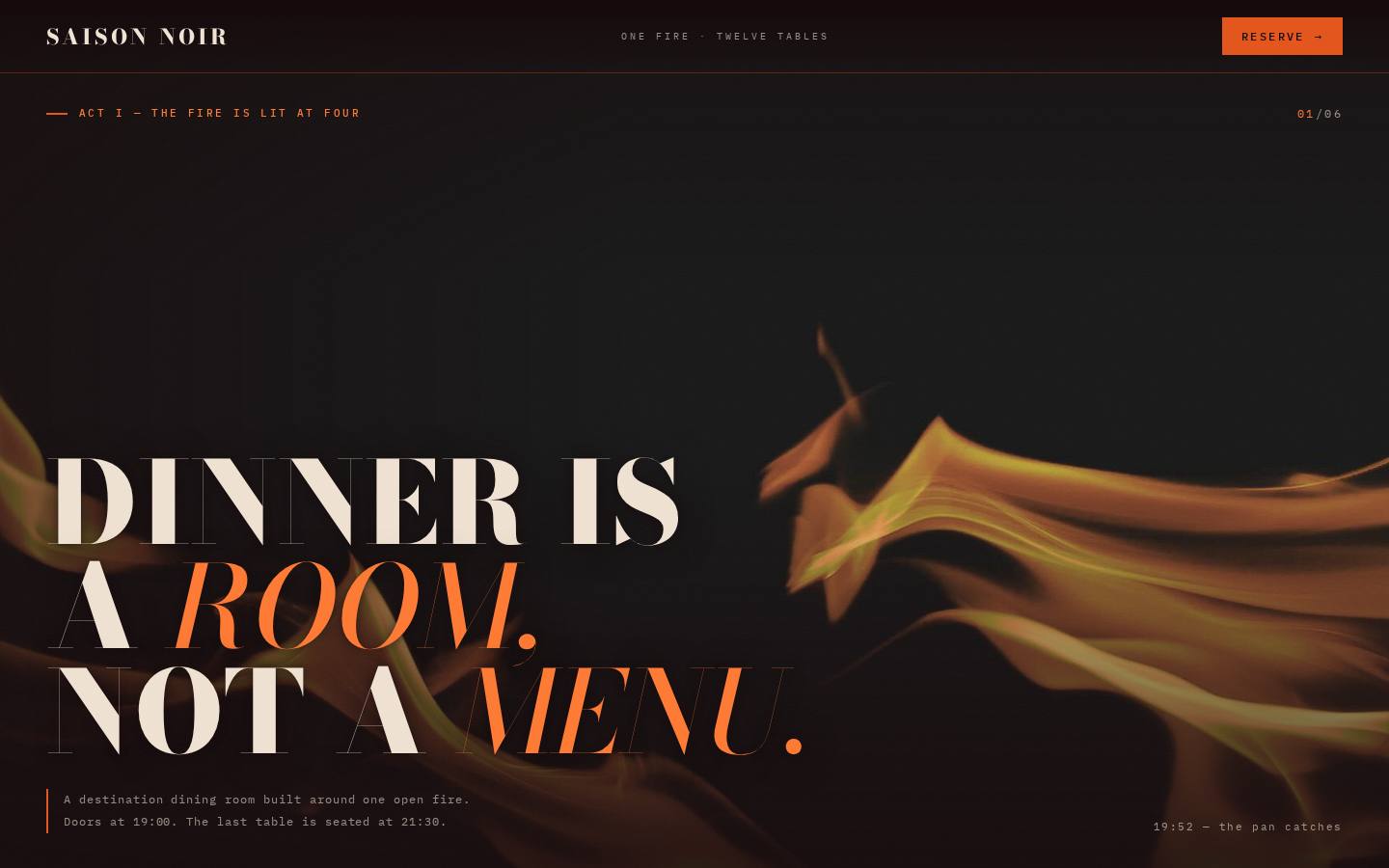 Saison Noir — Fine dining
